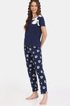 Rosaline Disco Daze Knit Cotton Pyjama Set - Ocean Cavern — thumbnail 2